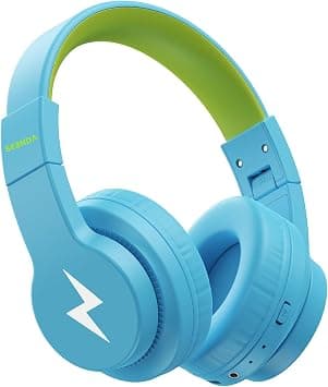 seenda Kids Bluetooth Headphones, JCH-01 Kids Wireless Headphones for School, 85/94dB Volume Limited, 45H Playtime, 3 Lighting Modes, Built-in Mic Headset with Aux Cord for iPad,Blue&Yellow | 75H playtime, soft padded fit, mic & AUX cord, stickers & doodle fun kids love; Wireess Headphones for school, travel, iPad. على Amazon.ae - متتبع الأسعار