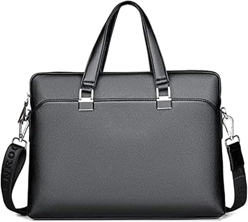 Men’s Leather Laptop Bag 15 Inch Unisex Laptop Briefcase Crossbody Messenger Shoulder Bag with Strap Durable Stylish Bag Ideal for Business Travel Office School Daily Use Black on Amazon.ae - Price Tracker