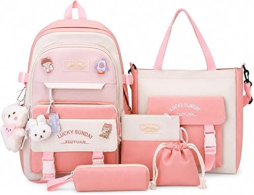 AUTOYSUR Kids School bag for Girls 5pcs Large Capacity Student Backpack | Resistant Nylon on Amazon.ae - Price Tracker