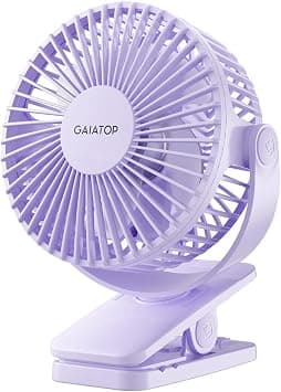 Gaiatop - Portable Clip on Fan, Battery Operated Small Powerful 3 Speeds Quiet 360° Rotation, USB Rechargeable Mini Personal Cooling Fan for Computer على Amazon.ae - متتبع الأسعار