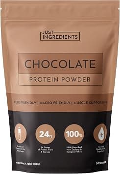 JUST INGREDIENTS Clean Protein Powder – Grass-Fed Whey + Whole-Food Protein Blend | 22–24g Protein | No Artificial Sweeteners or Sugar Alcohols (20 Servings, Chocolate) - Amazon.ae Price Tracker