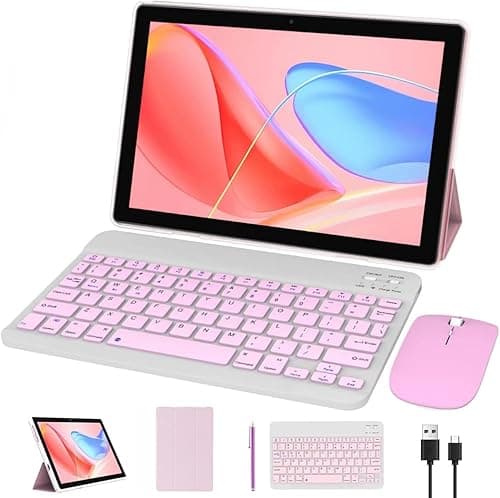 Tablet 10 Inch Android 14 Tablets 2 in 1 Tablet With Keyboard 64GB+8GB RAM 10.1" Tablets 8MP Camera 6000mAh Battery, Include Keyboard/Mouse/ Case/ Stylus Pen/Bluetooth Wifi-6 Tab Pink/Girl Tablet PC on Amazon.ae - Price Tracker