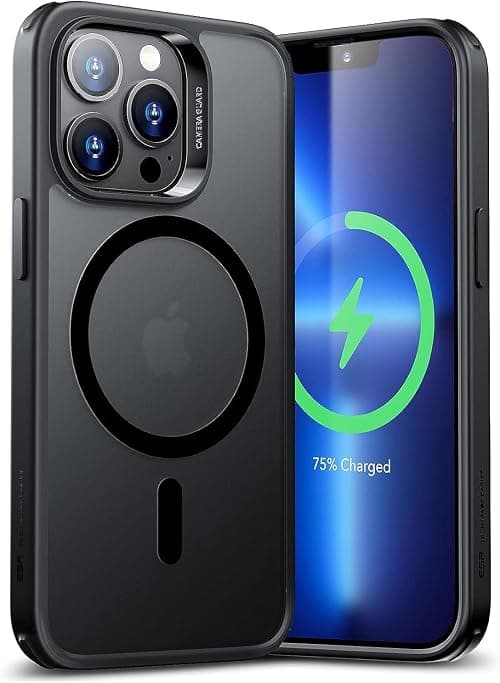 ESR for iPhone 13 Pro Max Case, MagSafe Phone Case Supports Magnetic Wireless Charging, Reinforced Drop Protection, Scratch-Resistant Back Case, Classic Cover for iPhone 13 Pro Max, Frosted Black على Amazon.ae - متتبع الأسعار