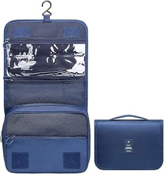 Lonimia 1Pcs Travel Set Hanging Toiletry Bag, Waterproof Portable Man Toiletry Bag Women Cosmetic Organizer Pouch Hanging Wash Bags, Dark Blue on Amazon - Best Deal Finder