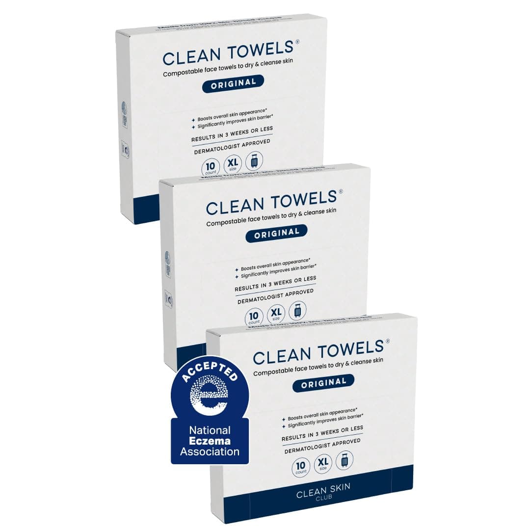 CLEAN SKIN CLUB Towels XL Travel, 3 Pack USDA Certified 100% Biobased Dermatologist Approved Face Towel, Disposable Towelette, Facial Washcloth, Makeup Remover Dry Wipes, Ultra Soft, 30CT on Amazon.ae - Price Tracker