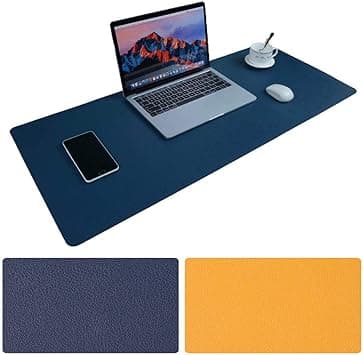 Large Desk Pad, Non-Slip Pu Leather Desk Mouse Pad Waterproof Desk Pad Protector, Dual-Side Use Desk Writing Mat For Office Home, 80Cm X 40Cm, Navy Blue&Yellow on Amazon.ae - Price Tracker