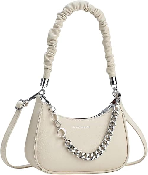 Women’s Handbag – Luxury Designer Shoulder & Crossbody Bag for Women | Premium PU Leather Ladies Handbag with Chain Detail & Ruched Handle | Elegant Small Fashion Purse on Amazon.ae - Price Tracker