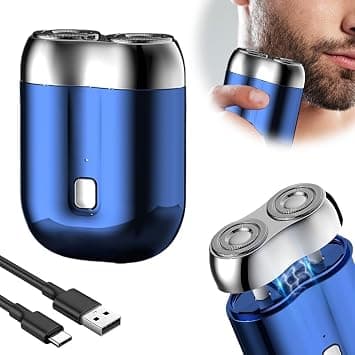 2025 New Model Mini Dual-Head Electric Shaver for Men, Pocket Size Washable Double Head Razor, Portable Rechargeable Waterproof Shaver for Home, Car, Travel (Blue) on Amazon.ae - Price Tracker