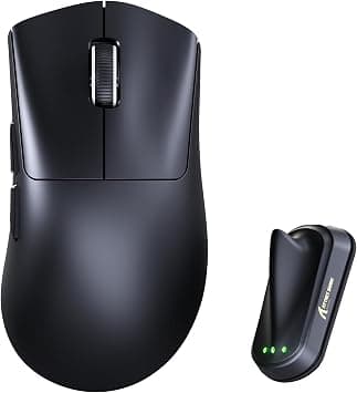 ماوس العاب لاسلكي شارك V8 8000Hz من اتاك، شريحة نورديك 54L15، PAW3950MAX، خفيف الوزن 59 غرام، 42000 نقطة لكل انش، 20000 اطار في الثانية، مريح لليد اليمنى، BT/2.4G/ماوس سلكي، طلاء ايس فيل، كمبيوتر على أمازون - دليلك لأفضل العروض