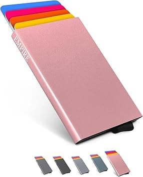 Empire Card Holder for Women, RFID/NFC Blocking Credit Card Wallet, Small Slim Minimalist Sparkle Pink Card Wallet on Amazon.ae - Price Tracker