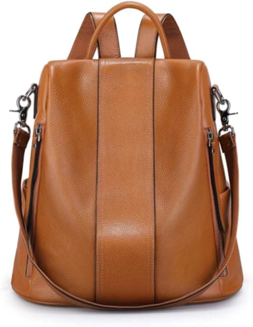 S-ZONE Women Soft Leather Backpack Anti-theft Purse Ladies Waterproof Rucksack School Bag | Soft on Amazon.ae - Price Tracker