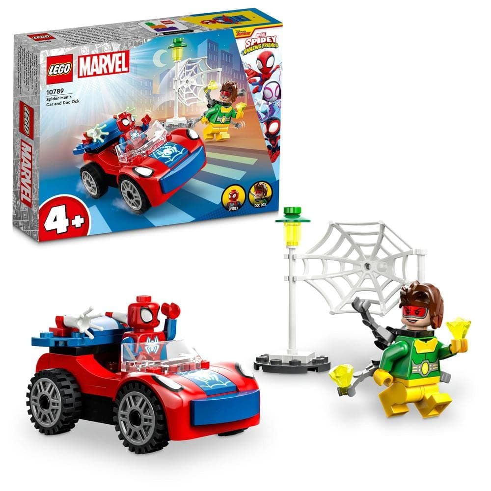 LEGO 10789 Marvel Spider-Man's Car and Doc Ock Set, Spidey and His Amazing Friends Buildable Toy for Kids 4 Plus Years Old with Glow in the Dark Pieces on Amazon.ae - Price Tracker