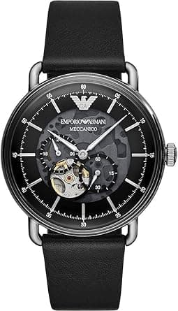 Emporio Armani Watch for Men, Automatic Movement, 43 mm Silver Stainless Steel Case with a Leather Strap, AR60026 on Amazon.ae - Price Tracker