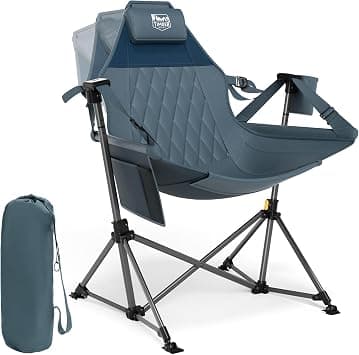 TIMBER RIDGE Hammock Camping Chair, Oversized Swinging Hammock Chair with Adjustable Back and Seat, Rocking Camping Chair for Outdoor Lawn, Sports, Supports 400lbs, Blue on Amazon.ae - Price Tracker