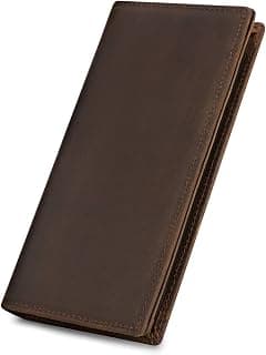 Kattee Men's Vintage Genuine Leather Long Wallet for Checkbook Credit Cards - متتبع أسعار Amazon.sa