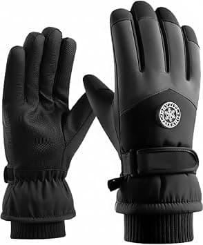 Men's Waterproof Insulated Ski Gloves - Touchscreen Winter Snowboarding & Snow Sports Gloves for Cold Weather - Warm Outdoor Ice Skating & Trekking Hand Protection (Black, Size: 24x12cm) على Amazon.ae - متتبع الأسعار