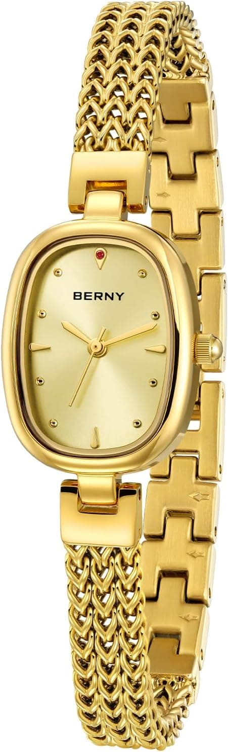 BERNY Gold Watches for Women Oval Vintage Wrist Watch Ladies Analog Quartz Watches Luxury Brecelet Watches Waterproof on Amazon.ae - Price Tracker