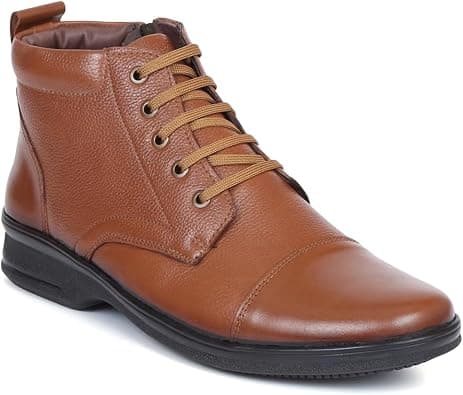 Zoom Shoes High Ankle Genuine Leather Shoes For Men ZA-1165 | Anti-slip Hiking Boots With Cushioned Insole on Amazon.ae - Price Tracker