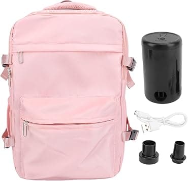 Vacuum Backpack, 27L Vacuum Seal Compression Backpack, with Electric Vacuum Pump, Water Proof, 15.6 Inch Laptop Backpack, for Travel Business (Pink) على Amazon.ae - متتبع الأسعار