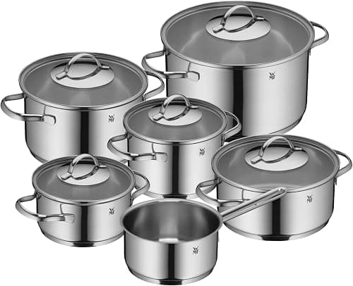 WMF Aparto Vorteils 6-Piece Induction Saucepan Set with Glass Lid, Polished Cromargan Stainless Steel, Induction Pots Set, Uncoated, Dishwasher Safe (Pot Set, 6 Pieces) on Amazon.ae - Price Tracker
