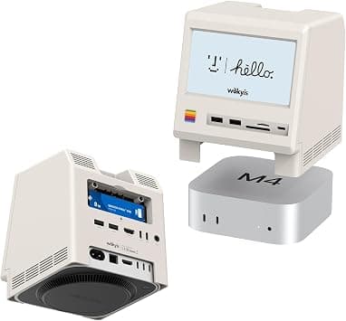 M5 Retro Docking Station for Mac mini M4, 5" HD Display, 10Gbps M.2 NVMe SSD Enclosure, SD/Micro SD Card Reader 4.0, 4X USB-A, 1x USB-C (10Gbps), 3.5mm Headphone Jack on Amazon - Best Deal Finder