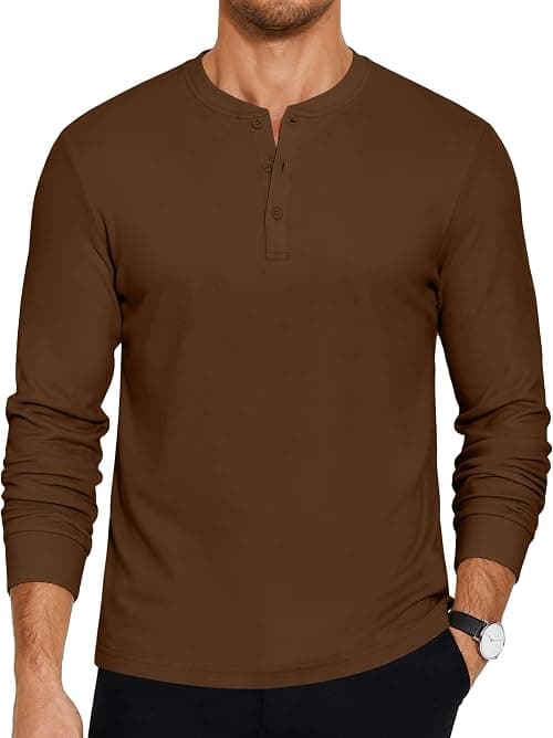 COOFANDY Men's Henley T-Shirts Long Sleeve Pullover Shirt Casual Basic Tees on Amazon - Best Deal Finder