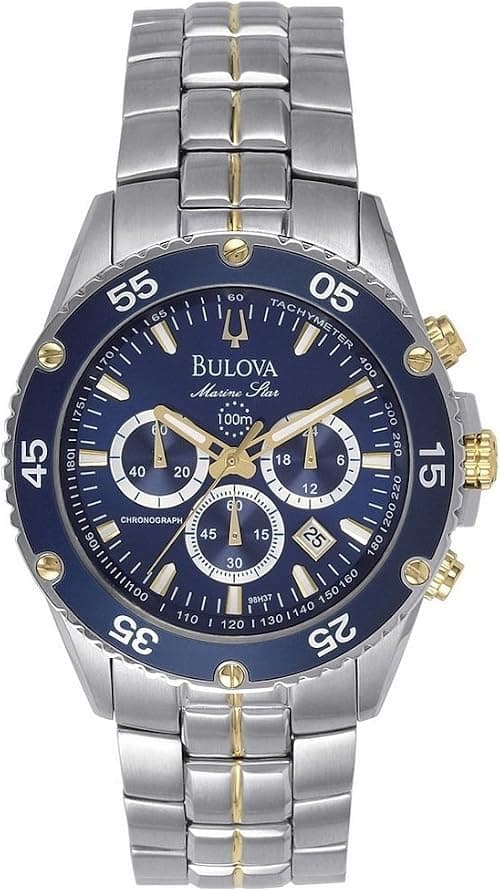 Bulova Men's Marine Star 6-Hand Chronograph Watch, Tachymeter Luminous Hands, 100M Water Resistant on Amazon.ae - Price Tracker