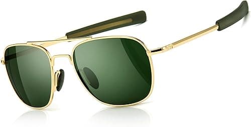 SUNGAIT Men's Military Style Polarized Pilot Aviator Sunglasses Bayonet Temples on Amazon.ae - Price Tracker