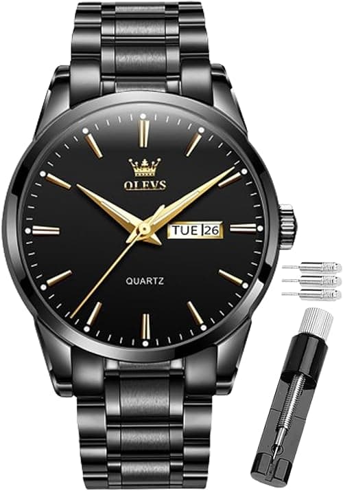 OLEVS Men Automatic Watch Skeleton 5 Hands Mechanical Classic Luxury Multi Calendar Stainless Steel Waterproof Wrist Watch for Men على Amazon.ae - متتبع الأسعار