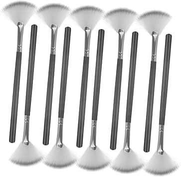 FRCOLOR 10Pcs Facial Fan Applicator Brush for Makeup Acid Serum Highlighter Soft for Precise Application for Blush Eyeshadow on Amazon.ae - Price Tracker