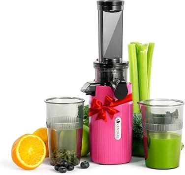 Ventray Ginnie Mini Cold Press Juicer, Small Slow Masticating Juicer for Vegetables and Fruits, High Juice Yield, Easy to Clean, Space-Saving, Fit for Personal/Travel/Picnic/Office - Pink على Amazon.ae - متتبع الأسعار