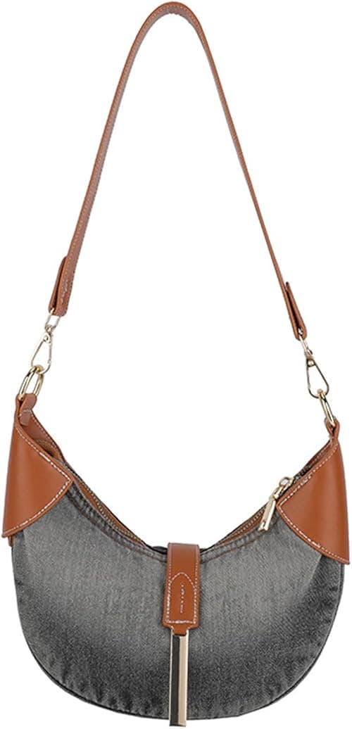 Denim Shoulder Bag for Women Retro Handbag Elegant Top Handle Bag Jean Purse Ladies Tote Bag Classic Underarm Bag on Amazon.ae - Price Tracker