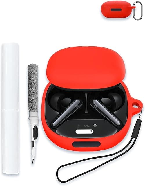 Case for Soundcore Liberty 4 Pro by Anker, Noise Cancelling Wireless Earbuds,WUNIAK Soft Silicone Protective Portable Scratch Shock Resistant Shell with Cleaner Kit & Carabiner & Lanyard,RED على Amazon.ae - متتبع الأسعار