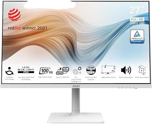 MSI Modern MD272XPW, 27", IPS, 1920 x 1080 (FHD), FreeSync, 100Hz, TUV Certified Eyesight Protection, 1ms, VGA, HDMI on Amazon.ae - Price Tracker