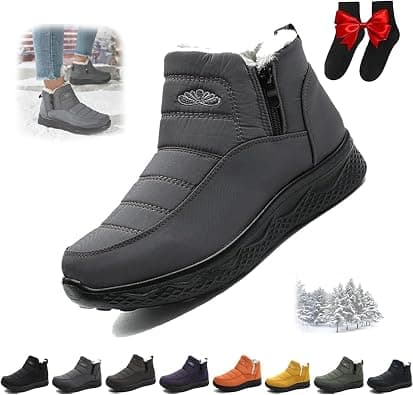 Winter Boots for Women Wide Width,Women's Orthopedic Warm Snow Boots,Waterproof Non-Slip Comfortable Fur Lined Outdoor Anti Slip Shoes with Side Zipper on Amazon.ae - Price Tracker
