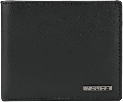 Police Mens Genuine Leather Slim Wallet with Coin Holder and Gift Box, Black 81 Without Windows, Modern on Amazon.ae - Price Tracker