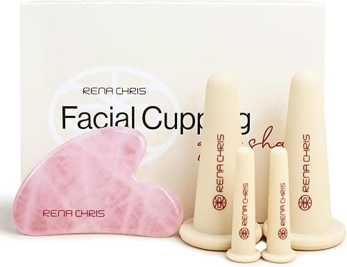 Rena Chris Facial Cupping Set & Gua Sha Facial Tool |Silicone Cupping Set & Rose Quartz Gua Sha Stone |Face Cupping Therapy Set for Natural Anti-Aging, Cellulite, Puffiness, Lip Plumping, Skin Care on Amazon - Best Deal Finder