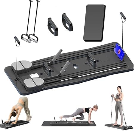 Foldable 5-in-1 Pilates Reformer Board with Abdominal Trainer – Multi-Purpose Portable Pilates Machine for Home Gym, Full Body Workout Equipment for Beginners & Advanced Users on Amazon.ae - Price Tracker