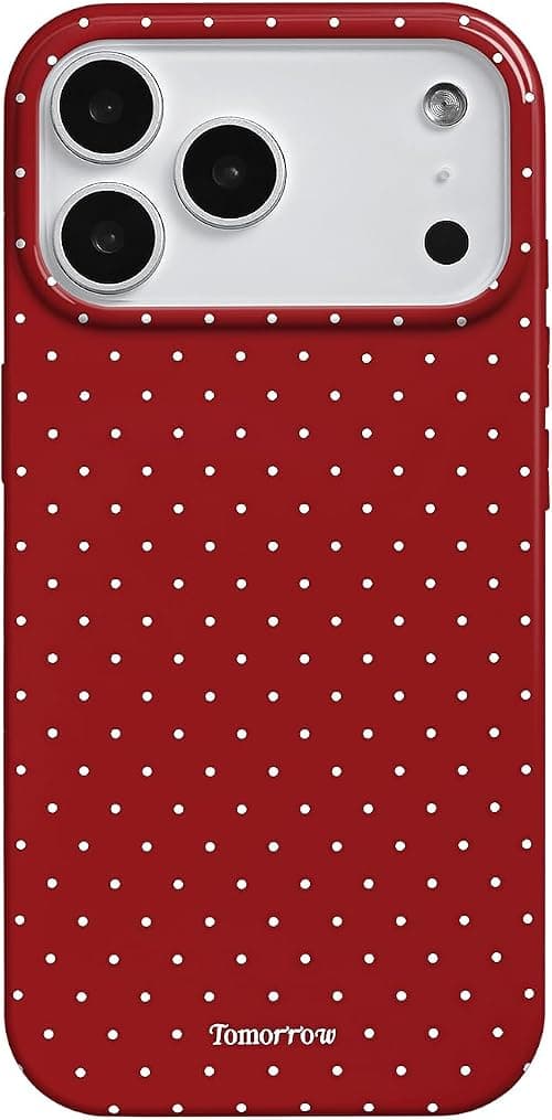 Compatible with iPhone 17 Pro Case, Silicone TPU Cover, Cute Fashion Polka Dot Pattern Aesthetic Design Shockproof and Waterproof Case for iPhone 17 Pro-Red on Amazon.ae - Price Tracker