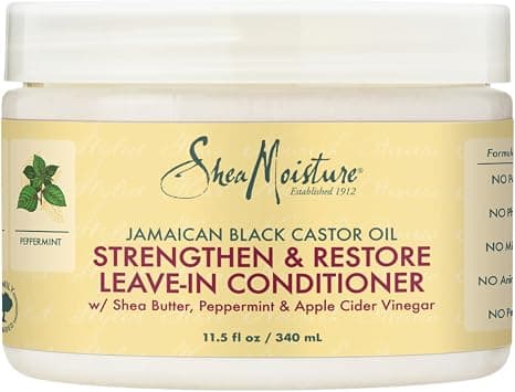 Shea Moisture Leave in Conditioner with Jamaican Black Castor Oil for Hair Growth, Strengthen & Restore, Vitamin E, Curly Hair Products Safe for use on Hair Color, Family Size, 15 Oz على Amazon.ae - متتبع الأسعار