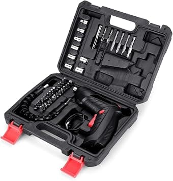 TERRIFI Electric Screwdriver, 4.2V Cordless Screwdriver Rechargeable with 44pcs Screwdriver Bit Set, Front LED Light, Flexible Shaft Carrying Case, Easy for Small Home Projects, Micro USB on Amazon.ae - Price Tracker