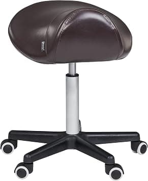 Master Massage Ergonomic Saddle Chair-Saddle Stool- Hydraulic Swivel Rolling Chair-Salon Clinical Tattoo Dentist Clinic Stool, Spas, Salons Stools, Workshop Office-Coffee on Amazon.ae - Price Tracker