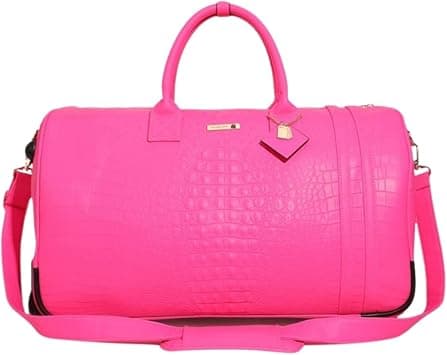 Tote&Carry Apollo 2 Large Rolling Duffle Bag with Wheels, Carry-On Roll Duffel for Travel, Gym, Sports, Daily, Weekend & All-Purpose Use for Men & Women, Neon Pink, Large, Crocodile Skin Pattern على Amazon.ae - متتبع الأسعار