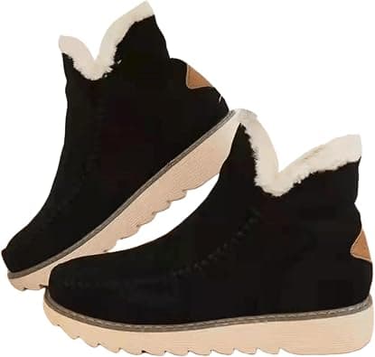 Ladmiple Snow Boots For Women Wide Width High-top Winter Boots Lace Up Warm Comfortable Outdoor Fur Lined Ankle Booties on Amazon.ae - Price Tracker