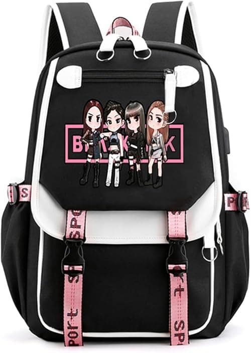 PALAY� Blackpink School Backpack For Girls School Bag With Usb Charging & Headset Port Kpop Idol Print Laptop Backpack College School Bookbag For Boys, Black-Pink, 15, Casual on Amazon.ae - Price Tracker