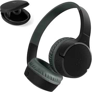 Belkin SoundForm Mini Kids Wireless Headphones with Built-In Microphone, 30H of Playback Time, & Fun Stickers - Over-Ear Headsets for Online Learning, School, Travel, iPhone, iPad, Galaxy - Black on Amazon.ae - Price Tracker