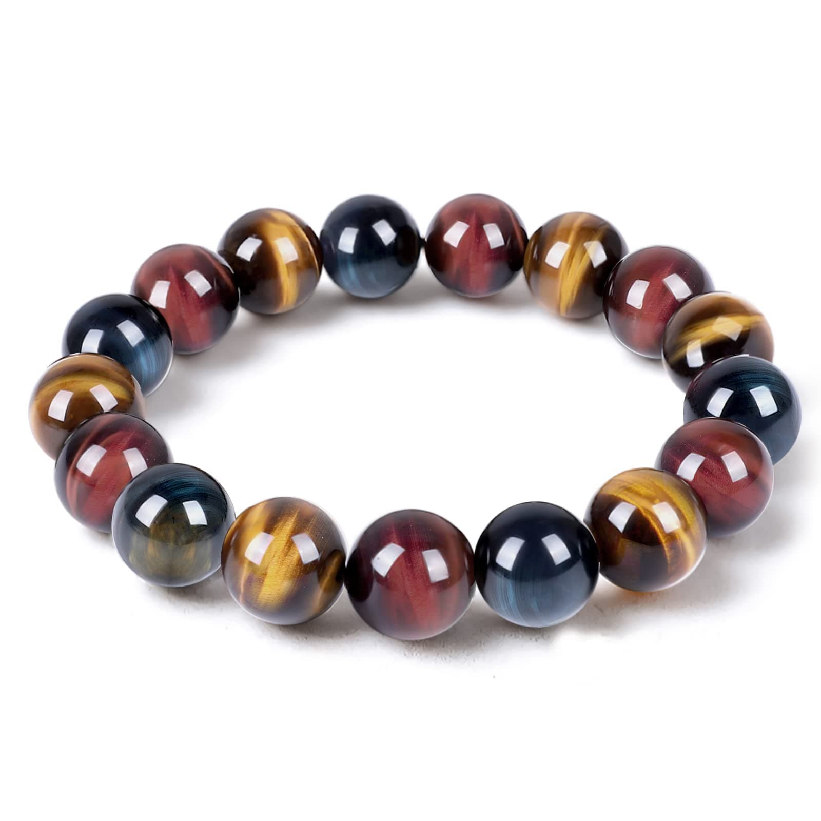 Enjoy Risingsun Tiger Eye Bracelet,Relax Anxiety Crystal Beaded Triple Protection Jewelry Bead Stone Chakra Gemstones Bracelets for women men on Amazon.ae - Price Tracker
