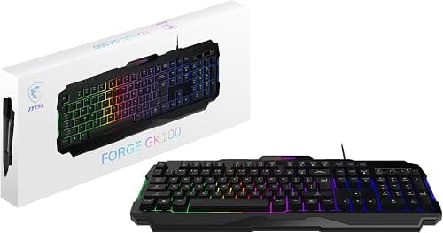 msi Forge GK100 US - Membrane Keyboard, RGB, Ergonomic, Anti-GHOSTING, Angle-Adjustable (Black) on Amazon.ae - Price Tracker