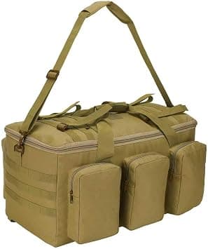 Sparklekle Military Duffel Bag 50L Gym Bag for Men Convertible Weekend Backpack for Sports Travel Camping, 50L-Tan, 20" x 12" x 12" على Amazon.ae - متتبع الأسعار