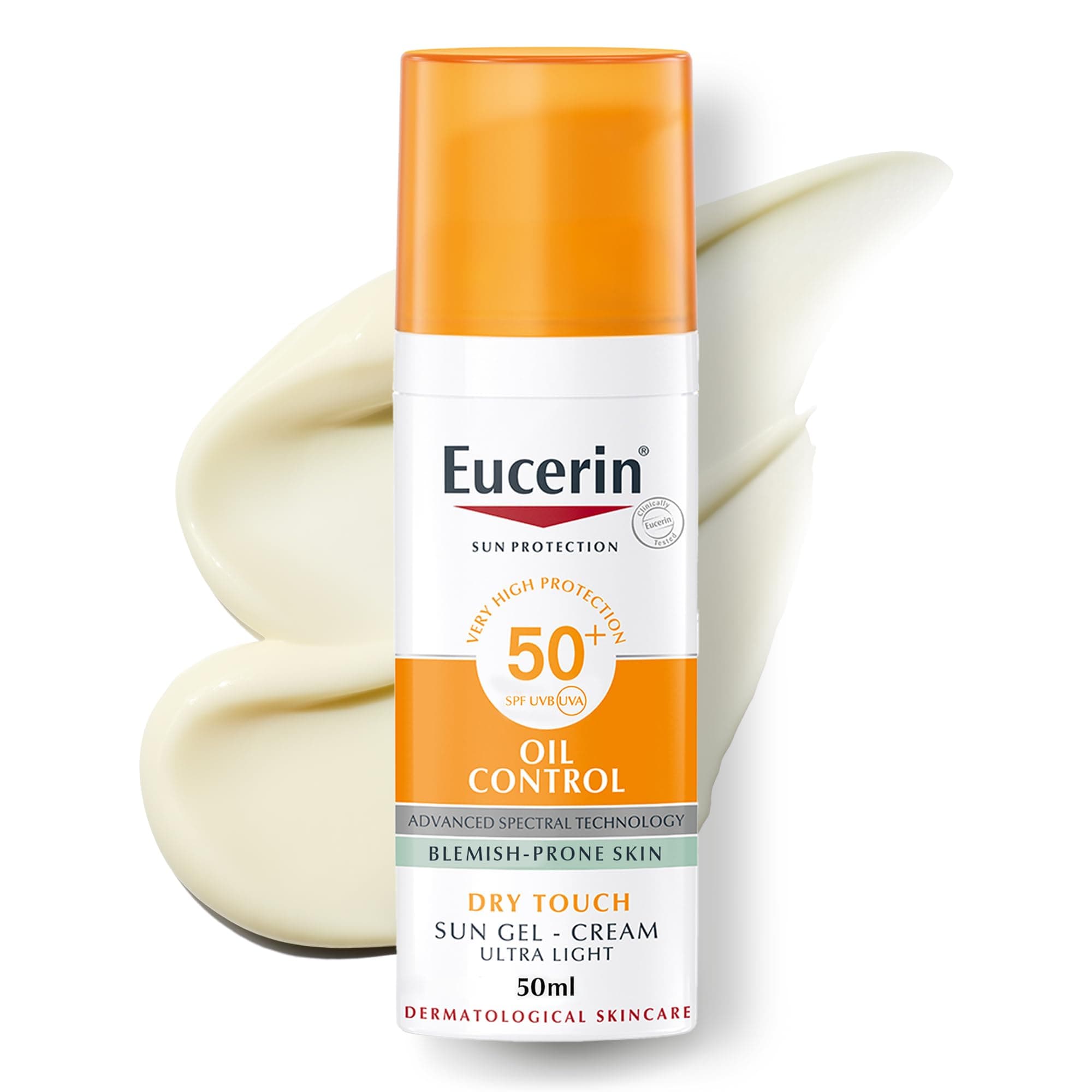 Eucerin Face Sunscreen Oil Control Gel-Cream Dry Touch, High UVA/UVB, SPF 50+, Light Texture Sun Protection, Suitable Under Make-Up, For Blemish-Prone Skin, 50ml on Amazon.ae - Price Tracker